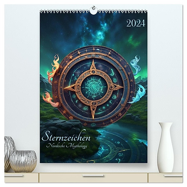 Sternzeichen Nordische Mythology (hochwertiger Premium Wandkalender 2024 DIN A2 hoch), Kunstdruck in Hochglanz, Calvendo, Benjamin Theurer