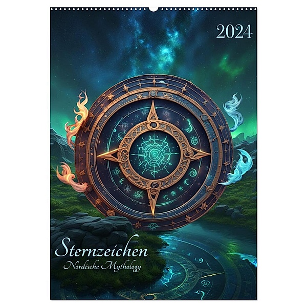 Sternzeichen Nordische Mythology (Wandkalender 2024 DIN A2 hoch), CALVENDO Monatskalender, Calvendo, Benjamin Theurer