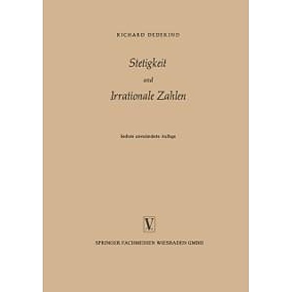 Stetigkeit und Irrationale Zahlen, Richard Dedekind