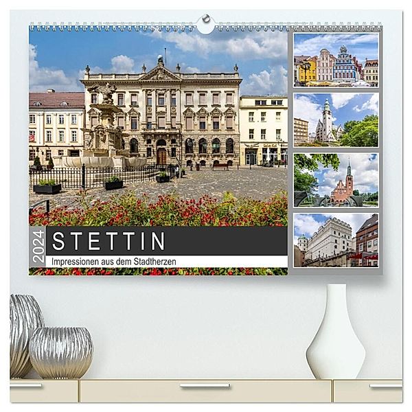 STETTIN Impressionen aus dem Stadtherzen (hochwertiger Premium Wandkalender 2024 DIN A2 quer), Kunstdruck in Hochglanz, Melanie Viola