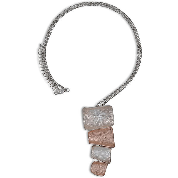 Steuer Modeschmuck Anhänger mit Kette Metall 81+7cm Gehämmert