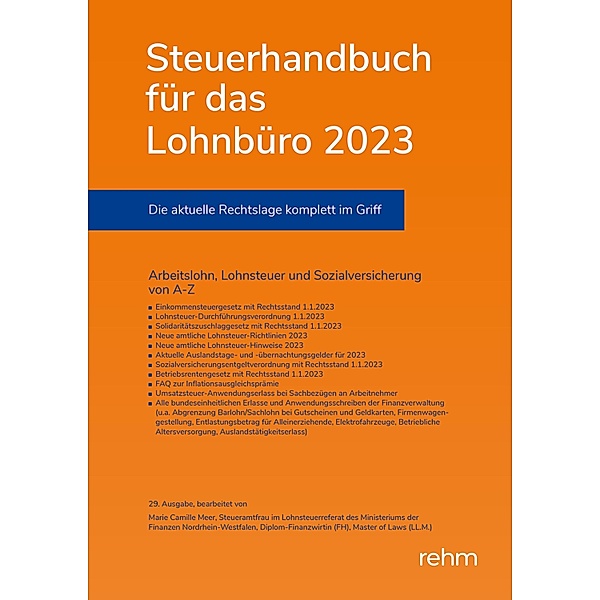 Steuerhandbuch für das Lohnbüro 2023 (E-Book EPUB), Marie Camille Meer