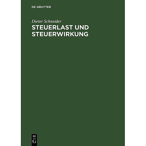 Steuerlast und Steuerwirkung / Jahrbuch des Dokumentationsarchivs des österreichischen Widerstandes, Dieter Schneider
