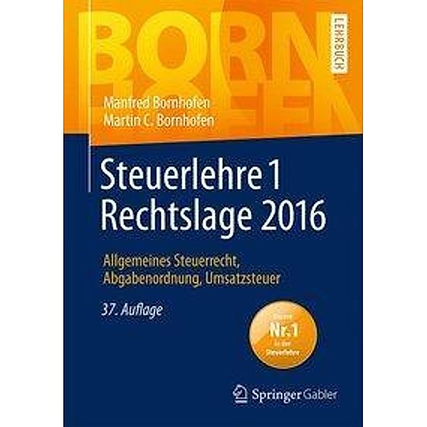 Steuerlehre 1 Rechtslage 2016, Manfred Bornhofen, Martin C. Bornhofen