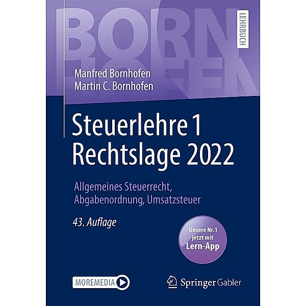 Steuerlehre 1 Rechtslage 2022 / Bornhofen Steuerlehre 1 LB, Manfred Bornhofen, Martin C. Bornhofen