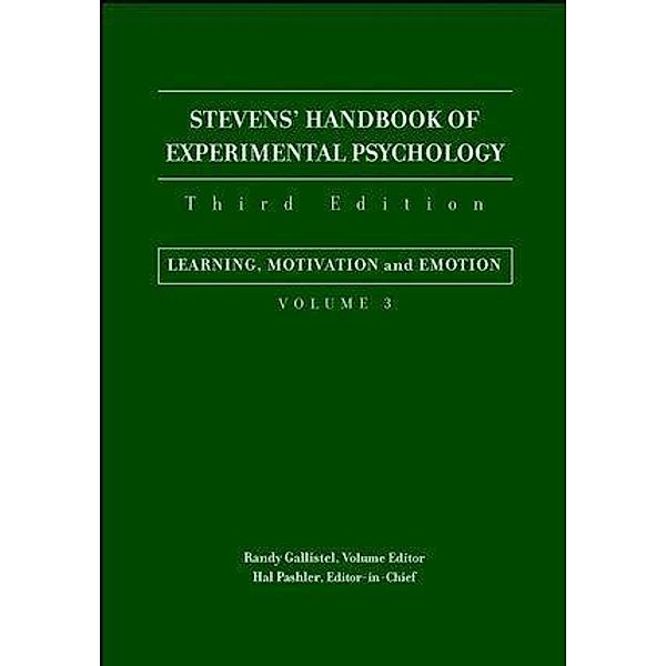 Stevens' Handbook of Experimental Psychology, Volume 3, Learning, Motivation, and Emotion