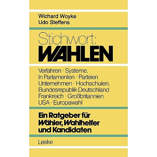 Stichwort: Wahlen, Wichard Woyke