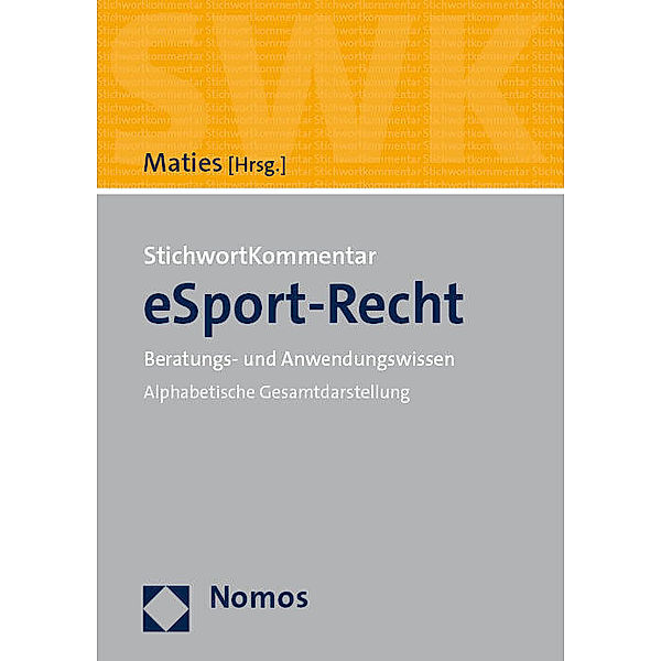 StichwortKommentar eSport-Recht, Martin Maties