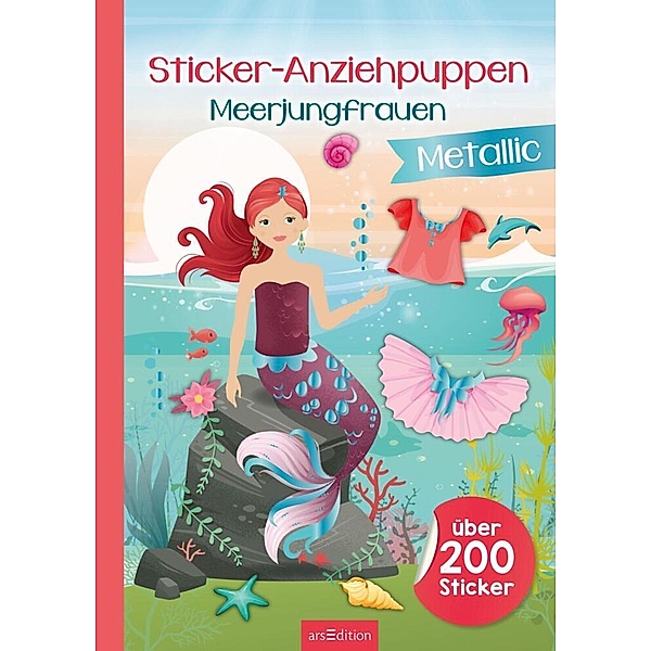 Sticker-Anziehpuppen Metallic - Meerjungfrauen