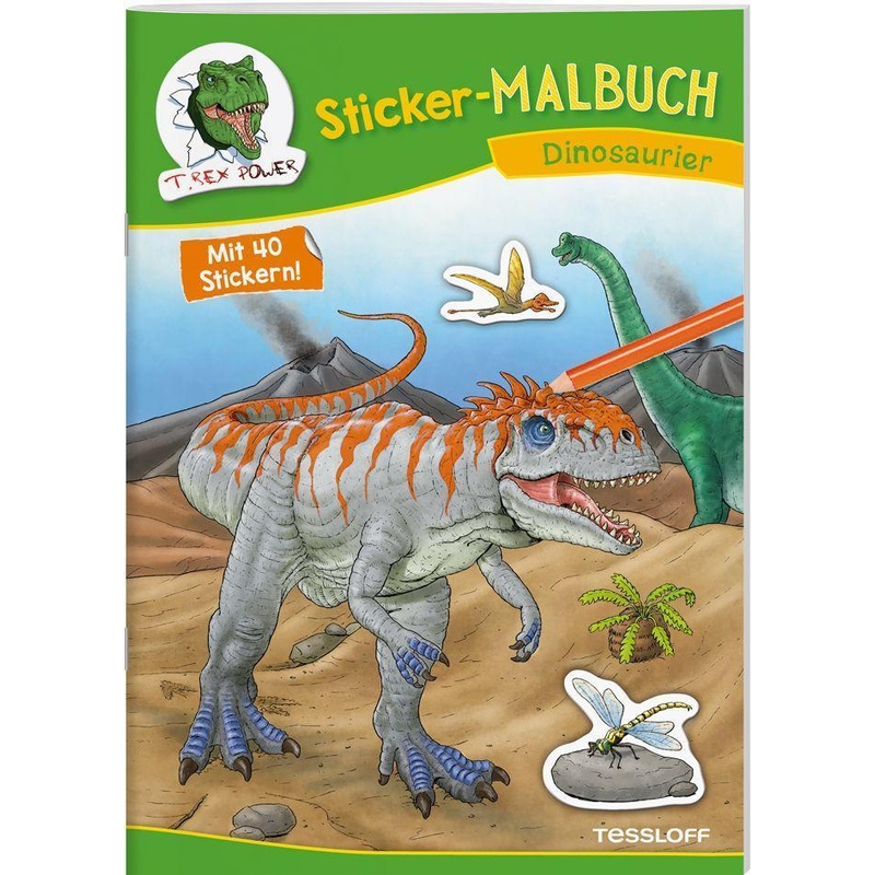 Sticker-Malbuch Dinosaurier
