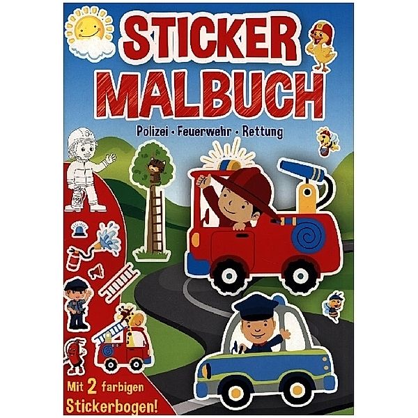 Sticker-Malbuch - Polizei & Feuerwehr