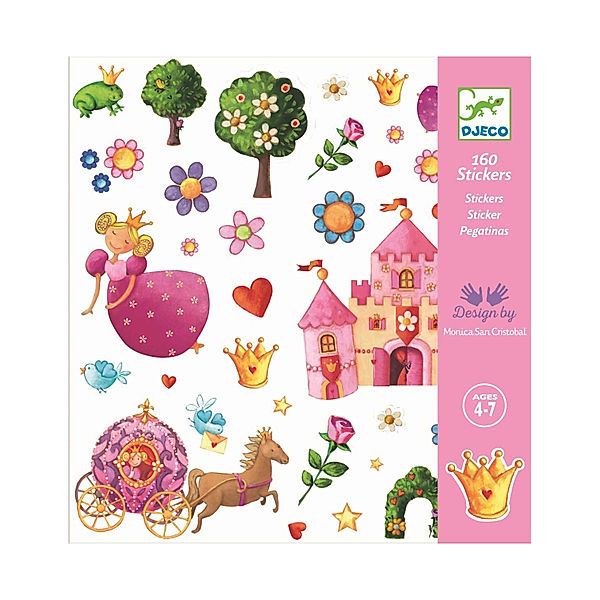 Djeco Sticker PRINCESS MARGUERITE 4 Bögen in bunt