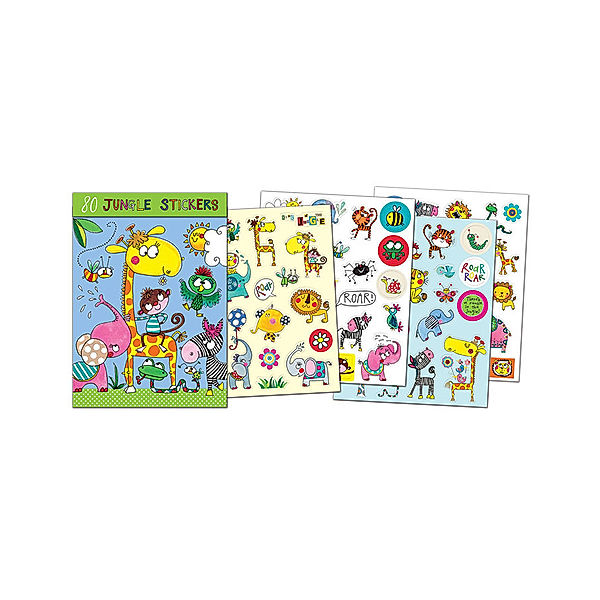 Rachel Ellen Designs Sticker-Set DSCHUNGEL 80-teilig in bunt