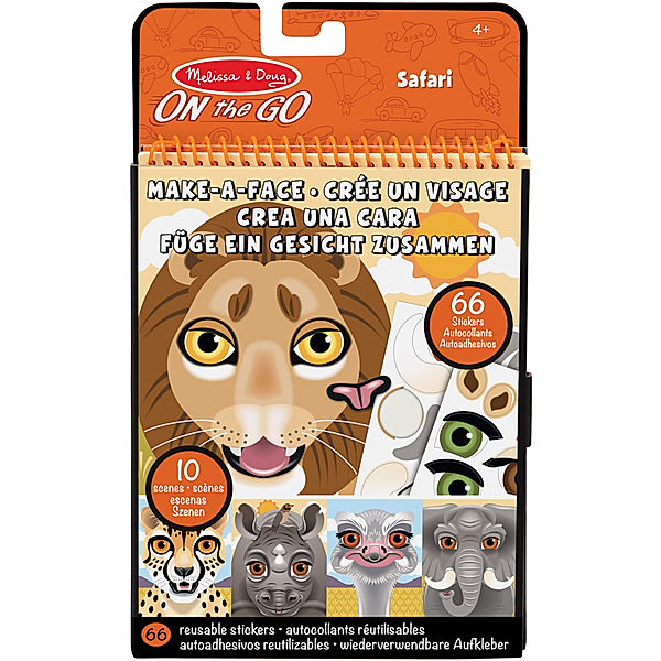 Melissa & Doug Sticker-Spiel MAKE A FACE - SAFARI in bunt