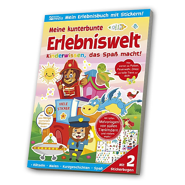 Sticker-Übungsbuch - Feuerwehr, Polizei, Dinos