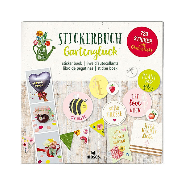 moses Verlag Stickerbuch BLATT&BLÜTE – GARTENLIEBE