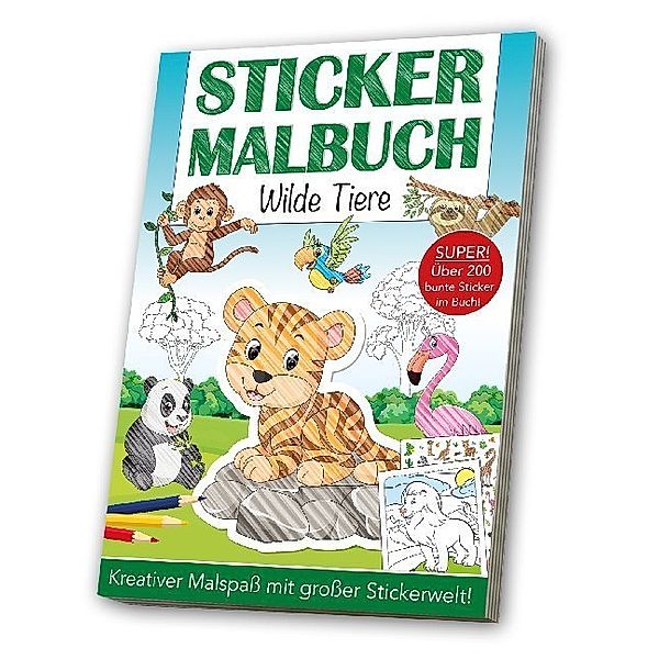 Stickermalbuch Wilde Tiere