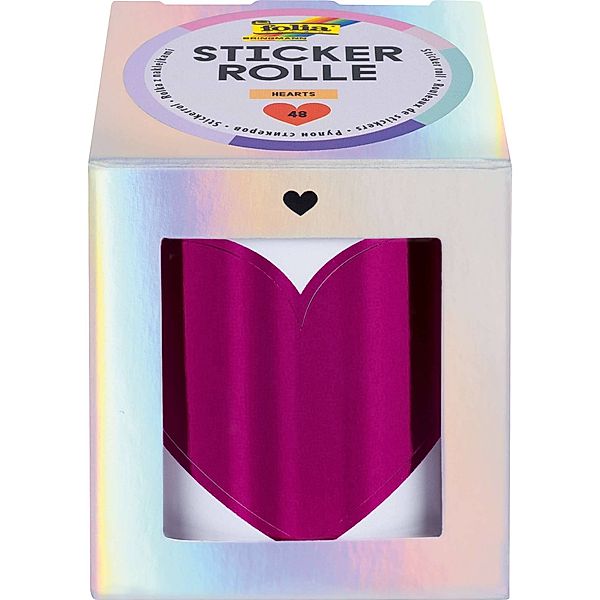 folia Stickerrolle HEARTS 48-teilig