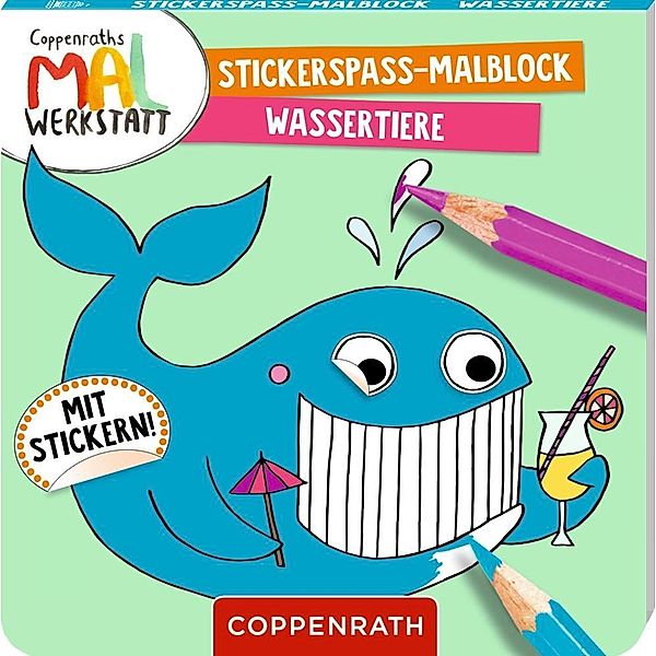 Stickerspaß-Malblock - Wassertiere