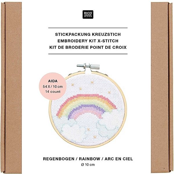 Stickpackung Kreuzstich Mini Kit Regenbogen