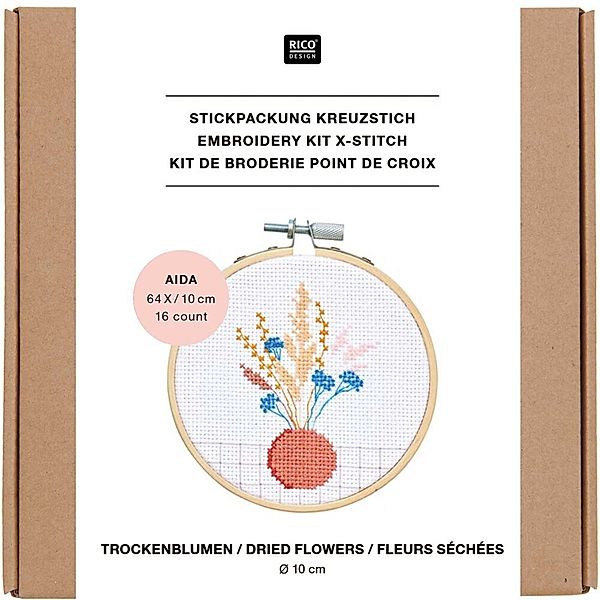 Stickpackung Kreuzstich Mini Kit Trockenblumen