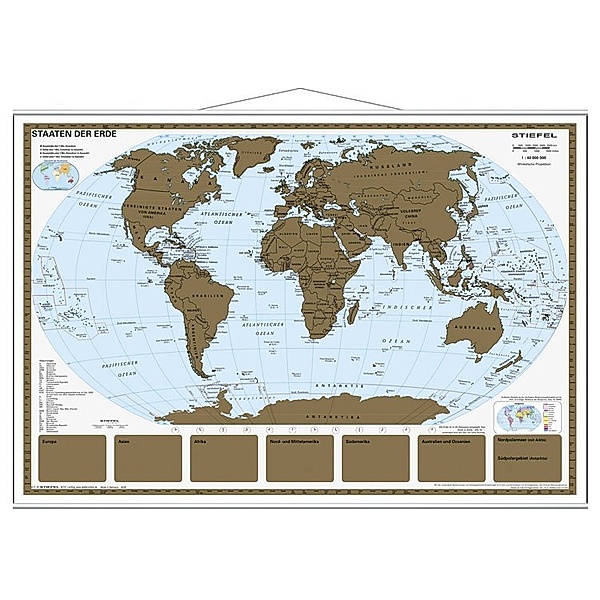 Stiefel Rubbelkarte, mit Metallbeleistung / Stiefel Rubbelkarte Staaten der Erde, mit Metallbeleistung, Heinrich Stiefel