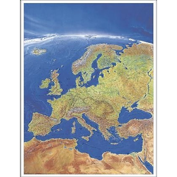 Stiefel Wandkarte Grossformat Europa, Panorama, ohne Metallstäbe