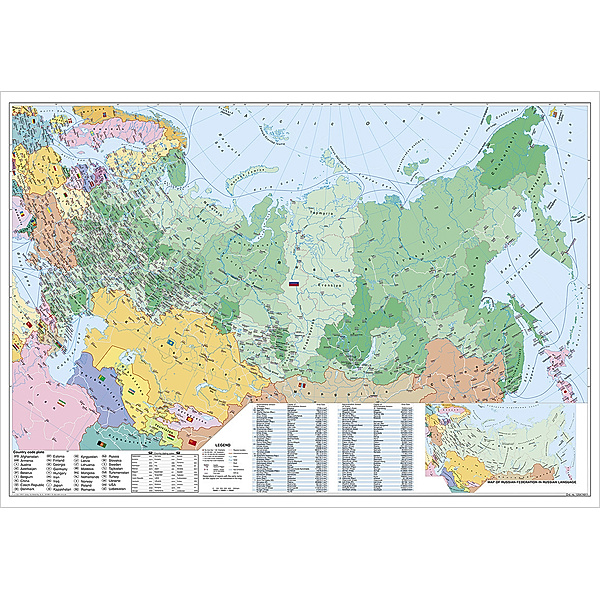 Stiefel Wandkarte Grossformat Russland und osteuropäische Staaten, englische Ausgabe, ohne Metallstäbe