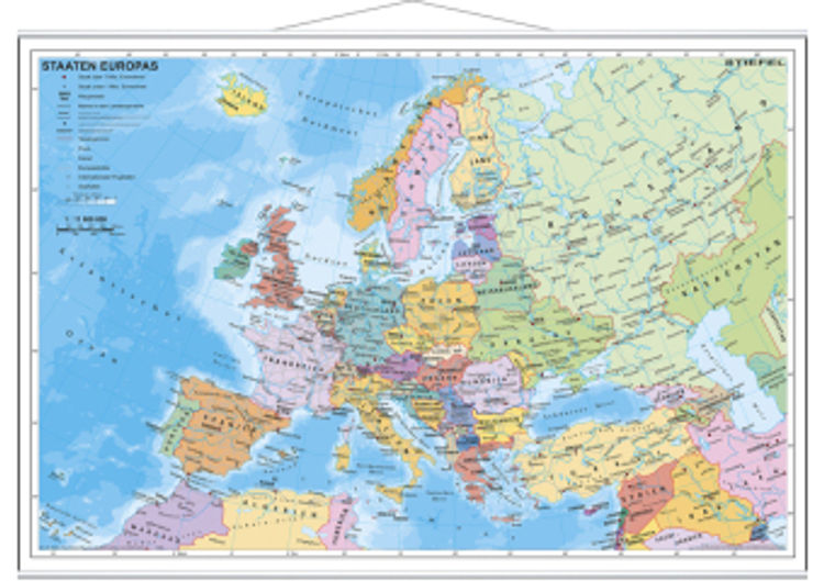 Stiefel Wandkarte Miniformat Staaten Europas, mit Metallstäben Buch  versandkostenfrei bei Weltbild.de bestellen