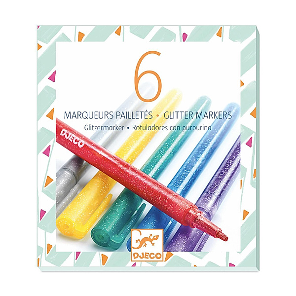 Djeco Stifte-Set GLITTER mit 6 Farben