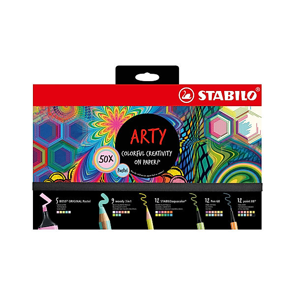 STABILO® Stifte Set STABILO® ARTY Creative Pastel 50er-Pack