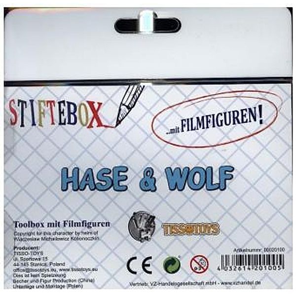 Stiftebox, 2 Figuren, Hase & Wolf