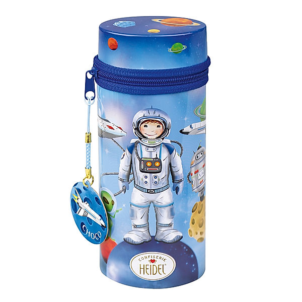 Stiftedose Astronaut mit Schoko-Pralinen von Confiserie Heidel