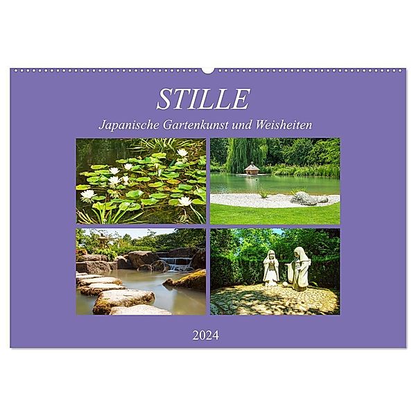 Stille. Japanische Gartenkunst und Weisheiten (Wandkalender 2024 DIN A2 quer), CALVENDO Monatskalender, Martina Marten