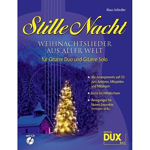 Stille Nacht, für 1 und 2 Gitarren, m. Audio-CD, Klaus Schindler