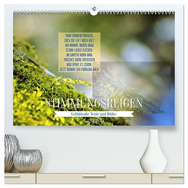 Stimmungsreigen Gefühlvolle Texte und Bilder (hochwertiger Premium Wandkalender 2025 DIN A2 quer), Kunstdruck in Hochglanz, Calvendo, Martina Marten