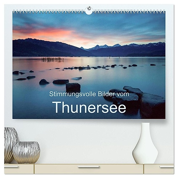 Stimmungsvolle Bilder vom Thunersee (hochwertiger Premium Wandkalender 2024 DIN A2 quer), Kunstdruck in Hochglanz, Mario Trachsel