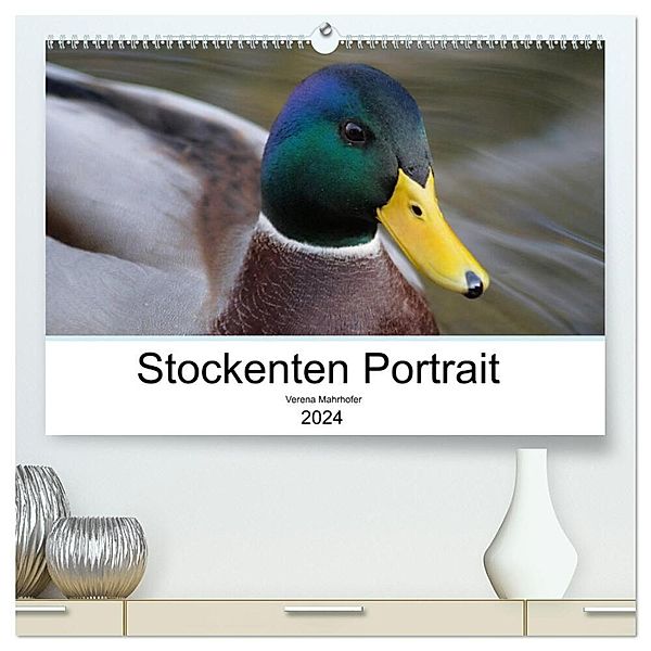 Stockenten Portrait (hochwertiger Premium Wandkalender 2024 DIN A2 quer), Kunstdruck in Hochglanz, Verena Mahrhofer