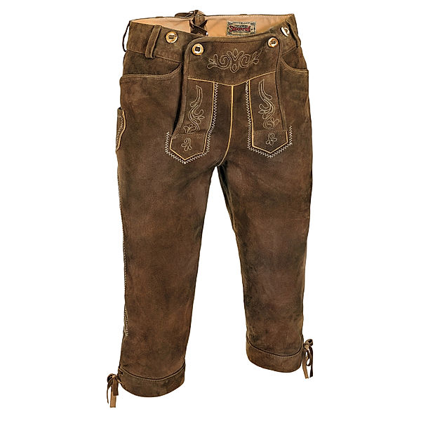 Stockerpoint Lederhose Justin, torf antik, Kniebund, H-Träger (Größe: 52)