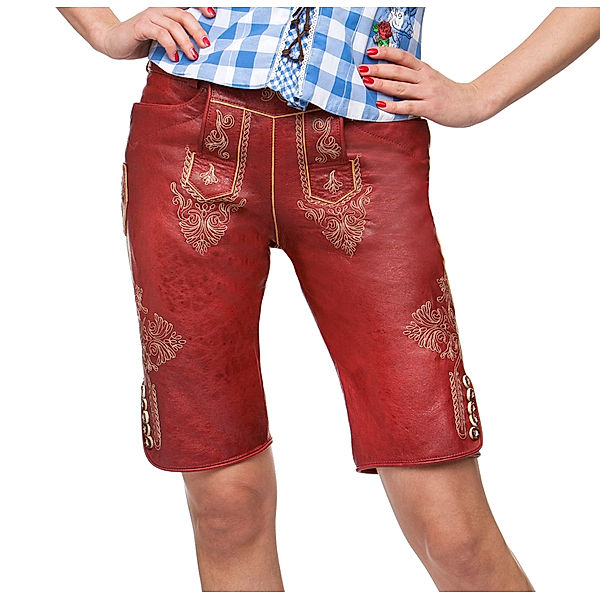 Stockerpoint Lederhose Kris Kniebund, risk red (Größe: 36)