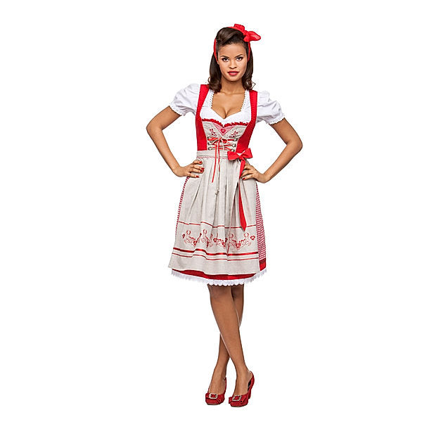 Stockerpoint Mididirndl Leonie, rot, 2-teilig, 60 cm (Größe: 44)