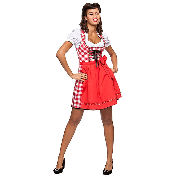 Stockerpoint Mini Dirndl Joy, 2-tlg., 50 cm, rot (Größe: 40)