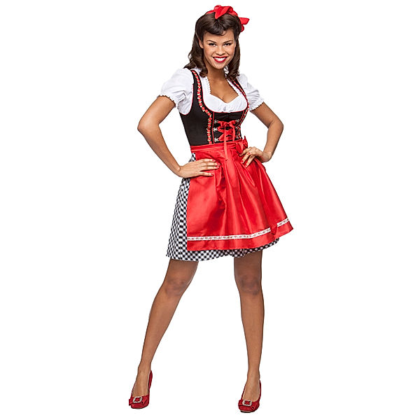 Stockerpoint Minidirndl Judy2, 2-teilig, schwarz karo, 50 cm (Größe: 40)