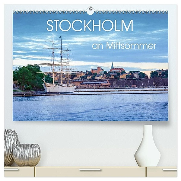 Stockholm an Mittsommer (hochwertiger Premium Wandkalender 2024 DIN A2 quer), Kunstdruck in Hochglanz, Dennis Gelner
