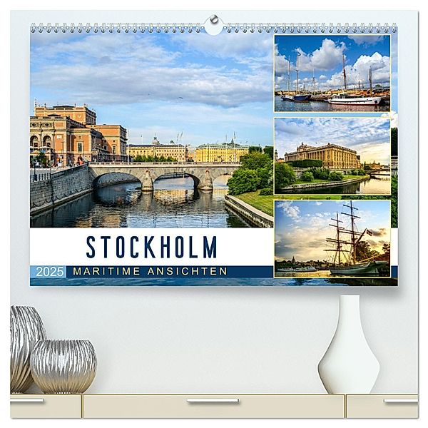 Stockholm - Maritime Ansichten (hochwertiger Premium Wandkalender 2025 DIN A2 quer), Kunstdruck in Hochglanz, Calvendo, U-DO