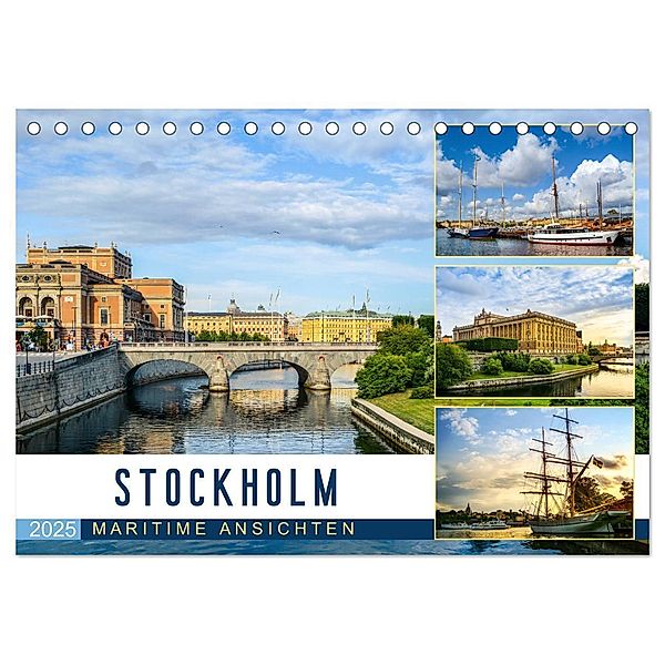 Stockholm - Maritime Ansichten (Tischkalender 2025 DIN A5 quer), CALVENDO Monatskalender, Calvendo, U-DO