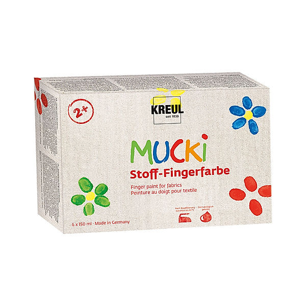 KREUL Stoff-Fingerfarbe MUCKI® 6er-Set