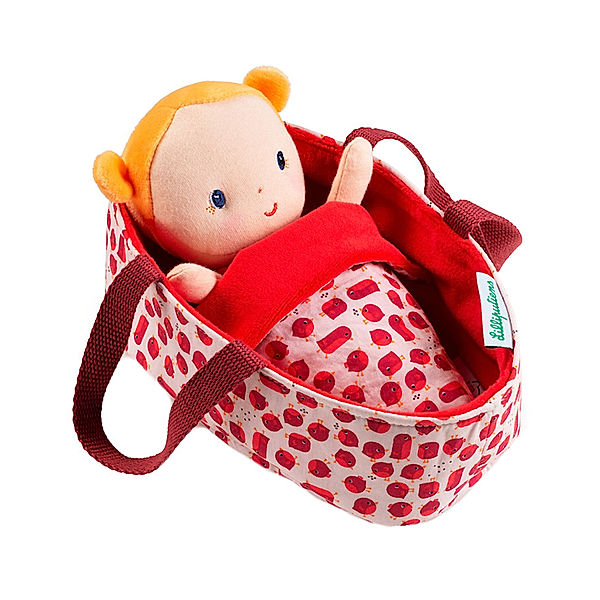 Stoff-Puppe BABY – AGATHE mit Tragekorb 22 cm 5-teilig kaufen