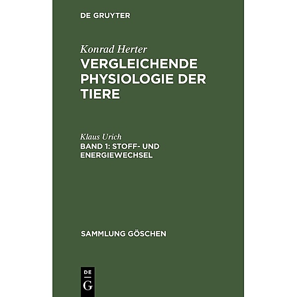 Stoff- und Energiewechsel / Sammlung Göschen Bd.972/972a, Klaus Urich