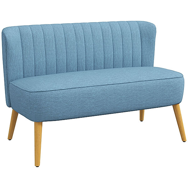 Stoffsofa als 2-Sitzer (Farbe: blau)
